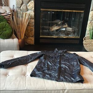 Bomboogie Navy Blue Coated Utility Jacket Size Large